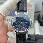 IWC Portofino IW510103 316L Steel Mechanical Movement Italian Calfskin Leather Strap Blue Dial Watch